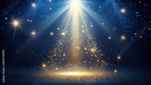 Wallpaper Mural A Celestial Stage with Golden Dust and a Bright Light Beam Descending from Above Torontodigital.ca
