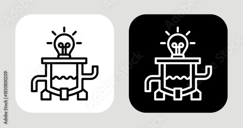 Idea Reactor Icon In Black and White Line Style