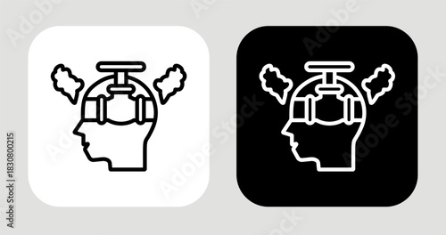 Creative Pressure Icon In Black and White Line Style