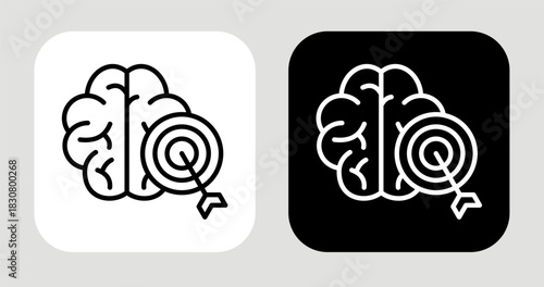 Focus Core Icon In Black and White Line Style