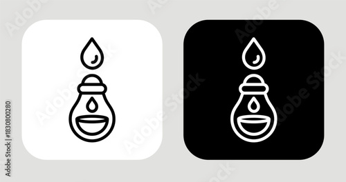 Insight Drop Icon In Black and White Line Style