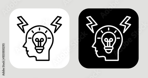 Flash Concept Icon In Black and White Line Style