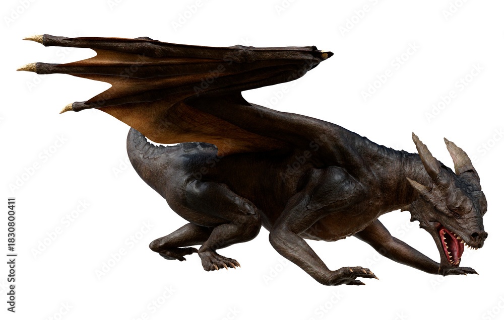 Fototapeta premium 3D Rendering Fairy Tale Dragon on White