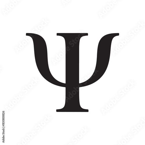 Psi sign silhouette icon vector illustration on white background