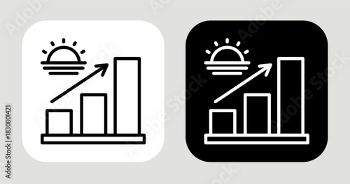 Horizon Shift Icon In Black and White Line Style