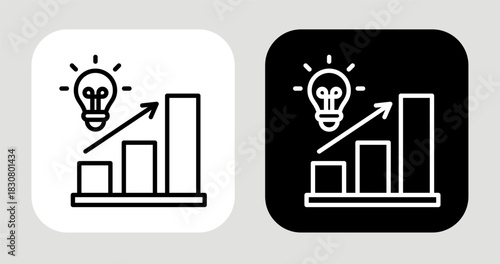Trend Spark Icon In Black and White Line Style