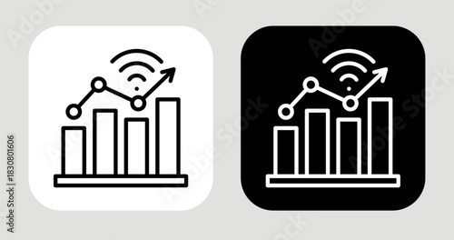 Future Signal Icon In Black and White Line Style