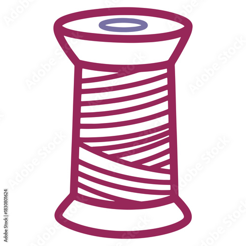Isolated spool of thread vector icon for sewing and textile crafts projects with simplicity and clean design