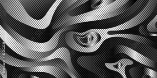 Abstract illusion spotted and dotted wave illustration background eps10 vector