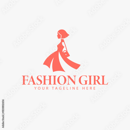 Minimalist and modern fashion girls logo design focuses on simplicity, elegance, and ease of recognition.