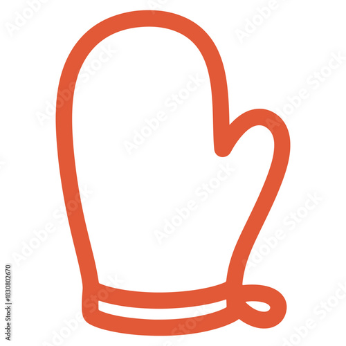 Orange Mitt Vector Illustration Perfect for Winter Holiday and Cooking Themed Designs and Creative Projects