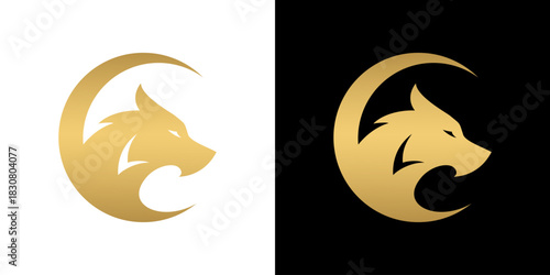 wolf moon silhouette logo.