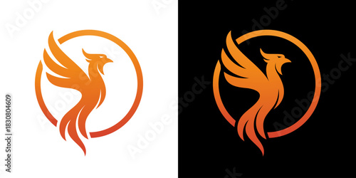 phoenix wing circle vector illustration