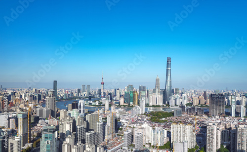 panorama of the shanghai skyline	
