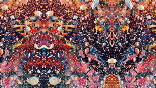 Abstract art background . Hand painting artwork on canvas .