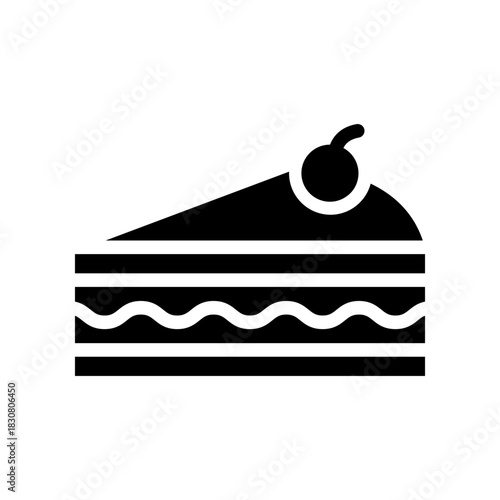 Delicious Slice Of Cake With Cherry On Top For Celebration And Dessert Photos