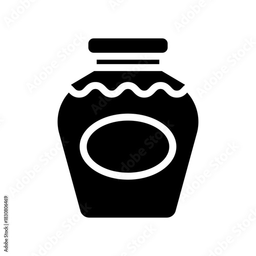 Jar of Jam Icon for Food, Kitchen, and Branding. Icon, Vector Illustration