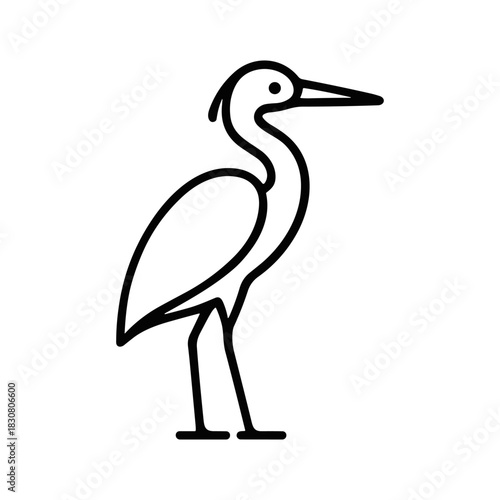 Heron line art Vector Illustration