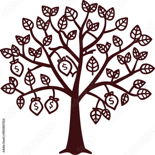 Money Tree with Dollar Sign Fruit