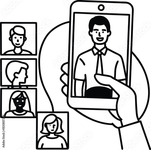 Video conference call with multiple participants communication