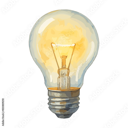 Lightbulb Glowing, Concept of Ideas and Innovation