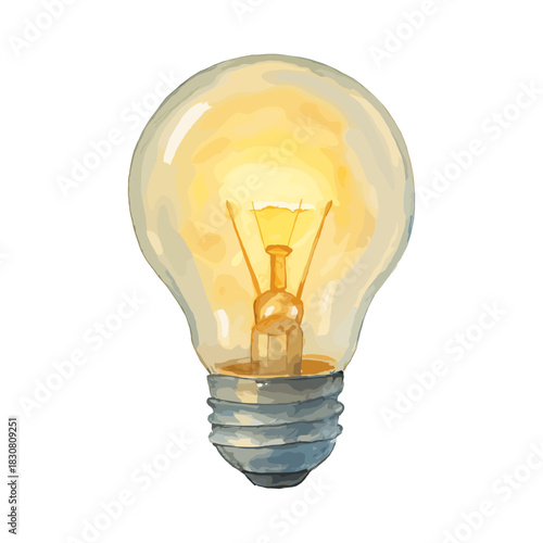 Glowing Lightbulb, Symbol of Innovation and Ideas