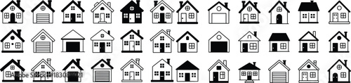House icons creative home shapes perfect for real estate, design, and property projects. Vector illustration.
