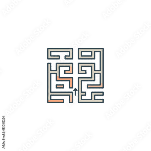 Navigating complexity the challenge of problem solving with abstract maze illustration concept