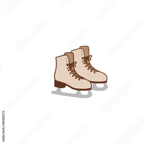 Pair of ice skates, winter fun, frosty season equipment for gliding and skating on frozen surfaces