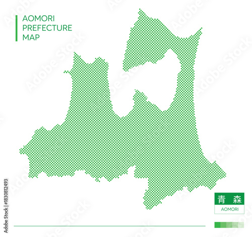 青森県地図(ドット)