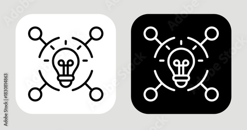 Creative Hub Icon In Black and White Line Style