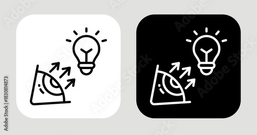Vision Flow Icon In Black and White Line Style
