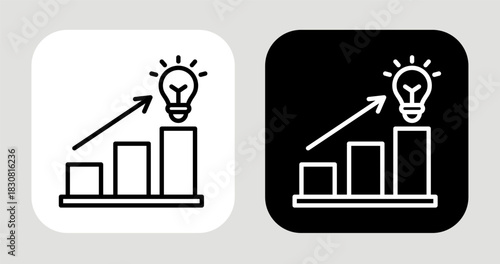 Market Light Icon In Black and White Line Style