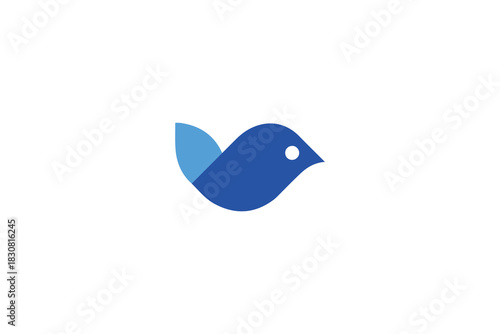 Minimalist Abstract Bird Logo Design on White Background