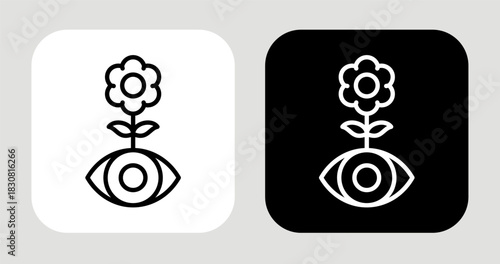 Vision Growth Icon In Black and White Line Style