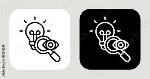 Clarity Lens Icon In Black and White Line Style