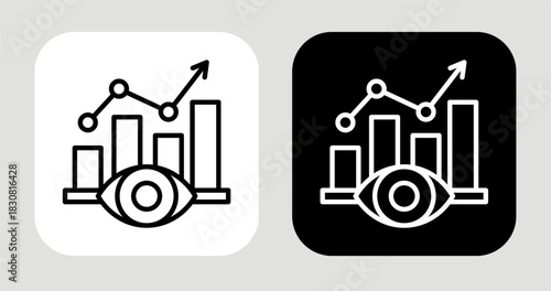 Strategic Vision Icon In Black and White Line Style