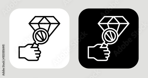 Value Finder Icon In Black and White Line Style