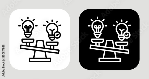 Weighted Choice Icon In Black and White Line Style