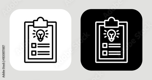 Idea Score Icon In Black and White Line Style