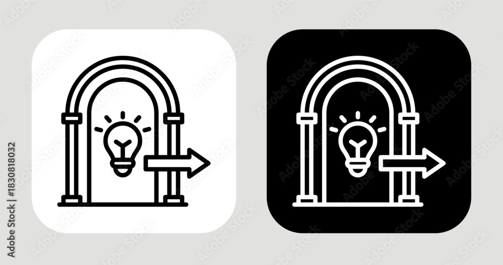 Fototapeta premium Filter Gate Icon In Black and White Line Style