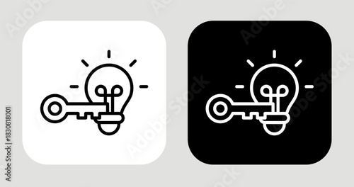 Key Concept Icon In Black and White Line Style