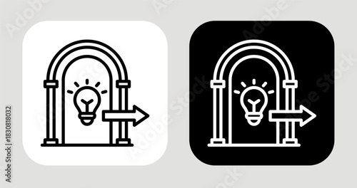 Filter Gate Icon In Black and White Line Style