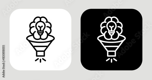 Insight Filter Icon In Black and White Line Style
