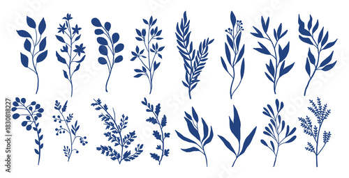 Set of hand drawn decorative elements. Vector illustration	