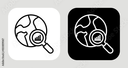 Market Scope Icon In Black and White Line Style