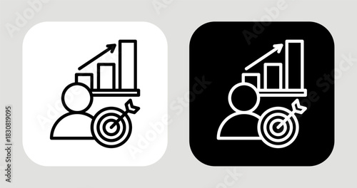 Consumer Focus Icon In Black and White Line Style