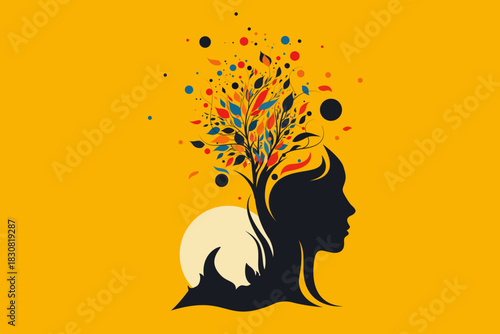 Chaos, Head, Confidence, Fight, Road, Growth, tree, thoughts, Psychology, communication, Success, Person, Man, Woman, Work, Business, Personality, brain, Mind, Artwork, Vector
