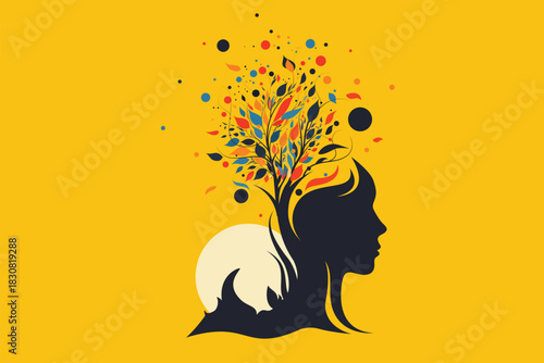 Chaos, Head, Confidence, Fight, Road, Growth, tree, thoughts, Psychology, communication, Success, Person, Man, Woman, Work, Business, Personality, brain, Mind, Artwork, Vector
