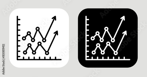 Competitive Graph Icon In Black and White Line Style